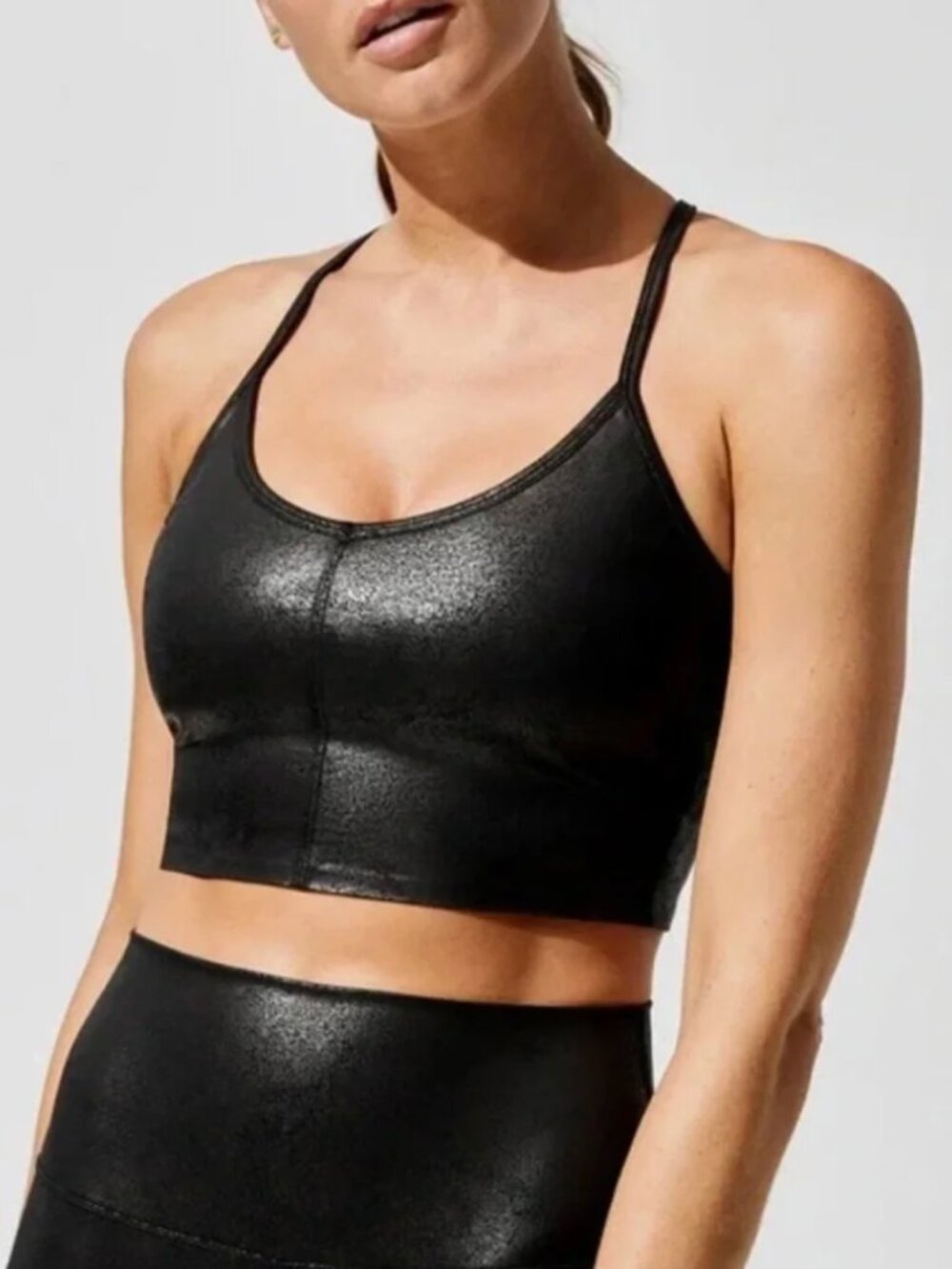 Carbon38 Black Takara Longline Sports Bra - Size M